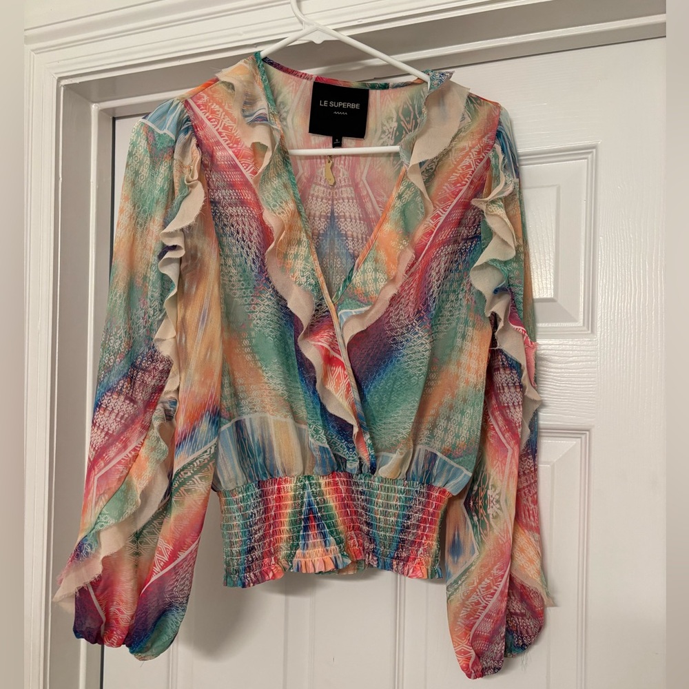 LE SUPERBE Good Vibrations Kaleidoscope Blouse